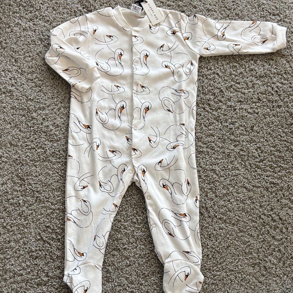 NEW! Swan Print Kids One Piece